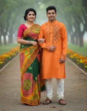 প্রিমিয়াম কোয়ালিটির  ধুপিয়ান সিল্কের কাপল সেট