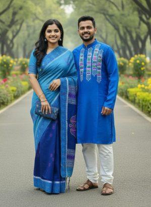 প্রিমিয়াম কোয়ালিটির  ধুপিয়ান সিল্কের কাপল সেট