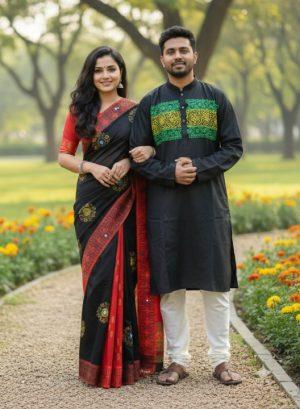 প্রিমিয়াম কোয়ালিটির  ধুপিয়ান সিল্কের কাপল সেট