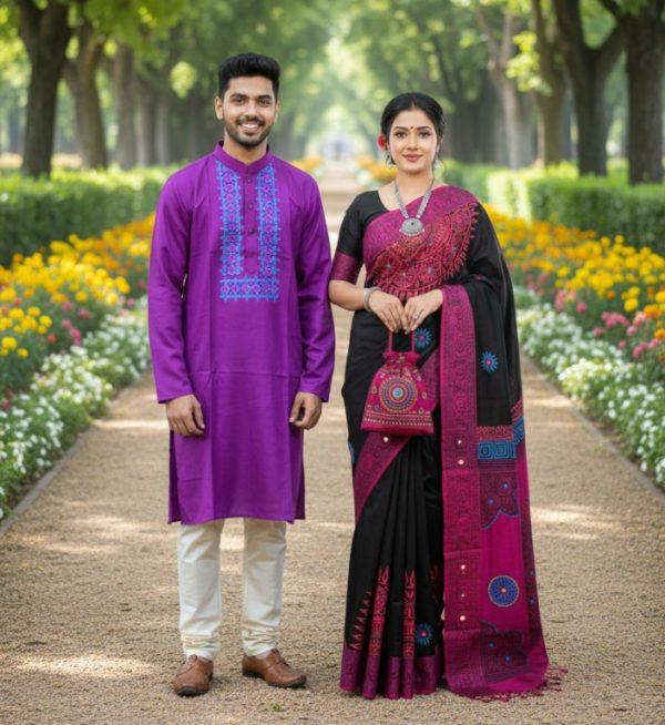 প্রিমিয়াম কোয়ালিটির  ধুপিয়ান সিল্কের কাপল সেট