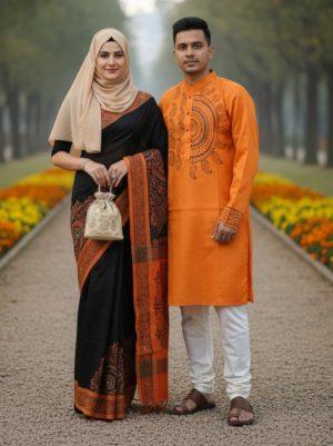 প্রিমিয়াম কোয়ালিটির  ধুপিয়ান সিল্কের কাপল সেট