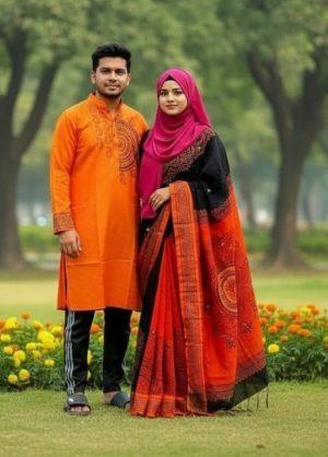 প্রিমিয়াম কোয়ালিটির  ধুপিয়ান সিল্কের কাপল সেট
