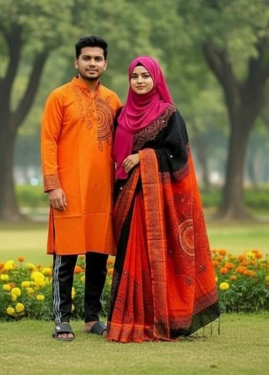 প্রিমিয়াম কোয়ালিটির  ধুপিয়ান সিল্কের কাপল সেট
