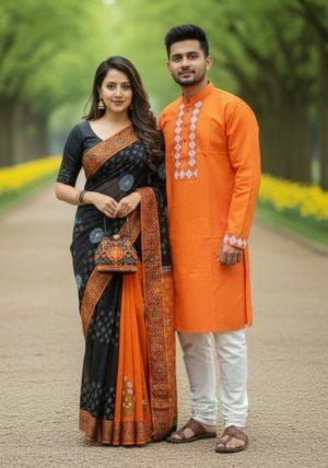 প্রিমিয়াম কোয়ালিটির  ধুপিয়ান সিল্কের কাপল সেট