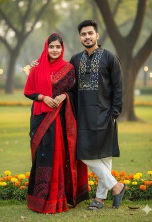 প্রিমিয়াম কোয়ালিটির  ধুপিয়ান সিল্কের কাপল সেট