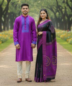 প্রিমিয়াম কোয়ালিটির  ধুপিয়ান সিল্কের কাপল সেট