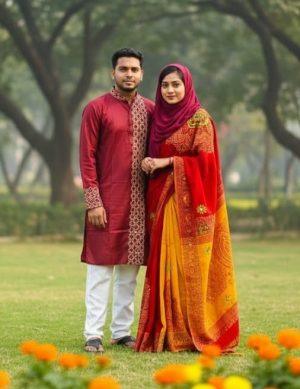 প্রিমিয়াম কোয়ালিটির  ধুপিয়ান সিল্কের কাপল সেট