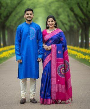 প্রিমিয়াম কোয়ালিটির  ধুপিয়ান সিল্কের কাপল সেট