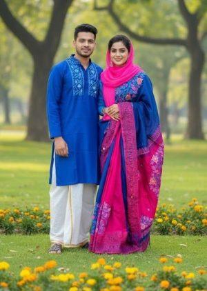 প্রিমিয়াম কোয়ালিটির  ধুপিয়ান সিল্কের কাপল সেট