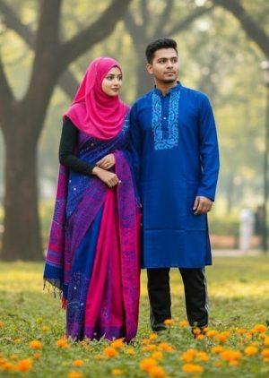 প্রিমিয়াম কোয়ালিটির  ধুপিয়ান সিল্কের কাপল সেট