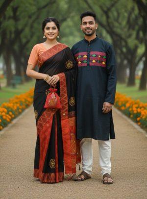 প্রিমিয়াম কোয়ালিটির  ধুপিয়ান সিল্কের কাপল সেট