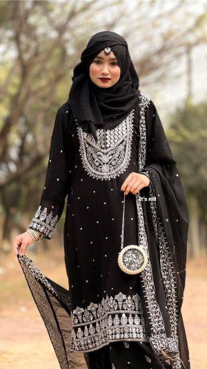 Soft Jorjet With sequence embroidery Three Piece